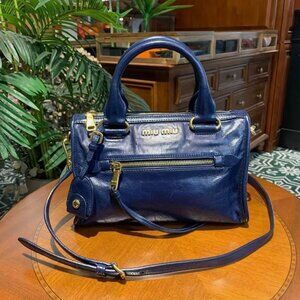 N16 Slightly Used Miu Miu Blue Shoulder Bag Small